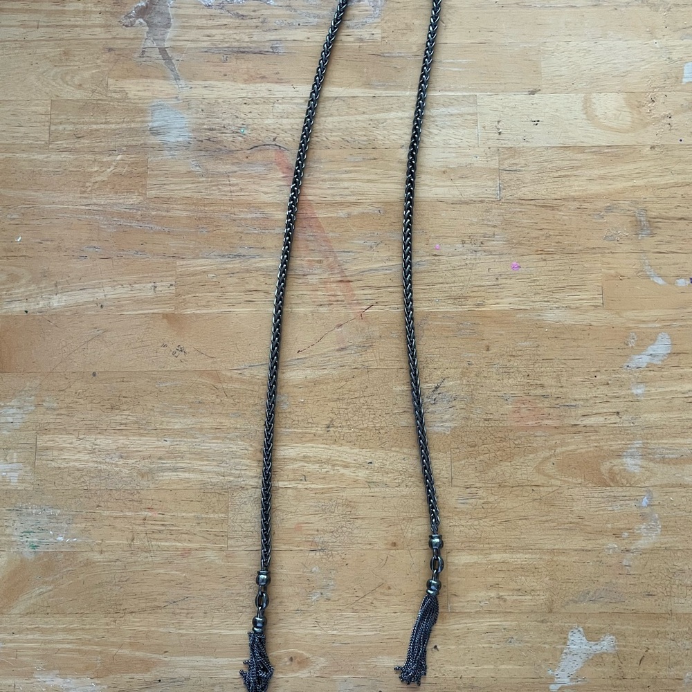 Bebe/Kardashian Collection Silver Tassel Necklace
